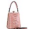 JEWEL TOP CROCODILE PRINT SATCHEL