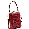 JEWEL TOP CROCODILE PRINT SATCHEL
