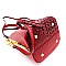 JEWEL TOP CROCODILE PRINT SATCHEL