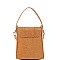 Small 2-Way Lizard Print Hardware Accent Flap Satchel