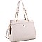 Stylish Pinstripe Embossed 2-Way Chain Tote Bag MH-BY4141