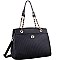 Stylish Pinstripe Embossed 2-Way Chain Tote Bag MH-BY4141