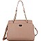 Stylish Pinstripe Embossed 2-Way Chain Tote Bag MH-BY4141