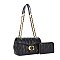 2-in-1 Quilted Shoulder Bag & Wallet Set