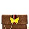 Butterfly Charm Block Striped Clutch Shoulder Bag