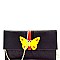 Butterfly Charm Block Striped Clutch Shoulder Bag