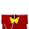 Butterfly Charm Block Striped Clutch Shoulder Bag