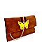 Butterfly Charm Block Striped Clutch Shoulder Bag