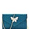Butterfly Charm Quilted Envelope Clutch MH-CL0155