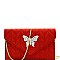 Butterfly Charm Quilted Envelope Clutch MH-CL0155