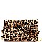 3-Compartment Knotted Bow Accent Clutch Shoulder Bag