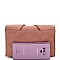 3-Compartment Knotted Bow Accent Clutch Shoulder Bag