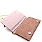 3-Compartment Knotted Bow Accent Clutch Shoulder Bag