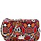 2-Way Snake Print Turn-Lock Flap Shoulder Bag
