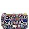 2-Way Snake Print Turn-Lock Flap Shoulder Bag