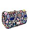 2-Way Snake Print Turn-Lock Flap Shoulder Bag