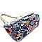 2-Way Snake Print Turn-Lock Flap Shoulder Bag