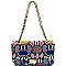 2-Way Snake Print Turn-Lock Flap Shoulder Bag