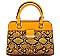 CHIC TWO TONE SNAKE PATTERN SATCHEL WITH LONG STRAP