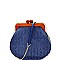 Stylish Wooden Knob Frame Woven Straw Shoulder Bag MH-CTL0020