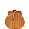 Stylish Wooden Knob Frame Woven Straw Shoulder Bag MH-CTL0020