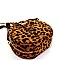 ROUND LEOPARD PRINT BUCKLE WRIST HANDLE MEDIUM SATCHEL