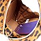 ROUND LEOPARD PRINT BUCKLE WRIST HANDLE MEDIUM SATCHEL