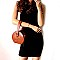 ROUND BUCKLE WRIST HANDLE ACCENT SATCHEL