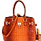 Padlock Accent Croco 3-Compartment Tote Wallet SET MH-CY7083W
