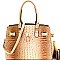 Padlock Accent Croco 3-Compartment Tote Wallet SET MH-CY7083W