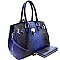 Padlock Accent Croco 3-Compartment Tote Wallet SET MH-CY7083W