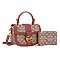 2-in-1 Oval Print Satchel Set + Wallet