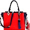 Color Block 3-Compartment Satchel Wallet SET MH-DB7139W