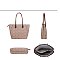 4-in-1 Oval Monogram Large Size Tote Handbag Wallet Set