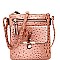 Multi-Pocket Ostrich Print Knot Accent Cross Body