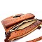 Multi-Pocket Ostrich Print Knot Accent Cross Body