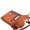 Multi-Pocket Ostrich Print Knot Accent Cross Body