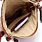 Multi-Pocket Ostrich Print Knot Accent Cross Body