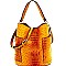 2 in 1 Ostrich Embossed Side Pocket Tall Hobo
