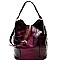 2 in 1 Ostrich Embossed Side Pocket Tall Hobo
