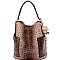 2 in 1 Ostrich Embossed Side Pocket Tall Hobo