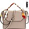 Scarf Wrap Handle Flap Satchel with Portable Charger MH-F0242C
