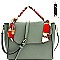 Scarf Wrap Handle Flap Satchel with Portable Charger MH-F0242C