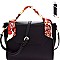 Scarf Wrap Handle Flap Satchel with Portable Charger MH-F0242C