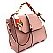 Scarf Wrap Handle Flap Satchel with Portable Charger MH-F0242C