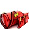Butterfly Charm Color Block Striped 2 in 1 Shoulder Bag MH-F0274