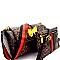 Butterfly Charm Color Block Striped 2 in 1 Shoulder Bag MH-F0274