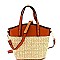 Trendy Woven Straw Medium Bucket Satchel Shoulder Bag MH-FC19479