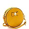 Bow Accent Round Crossbody Shoulder Bag