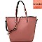 HG0050 -LP Studded Strap Faux-Fur Reversible 2-Way Tall Tote